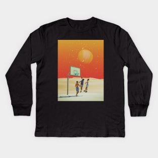 Visiting Team - Space Collage, Retro Futurism, Sci-Fi Kids Long Sleeve T-Shirt